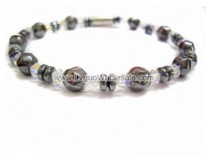 Hematite Twist Beads and Glass Beads Bracelet